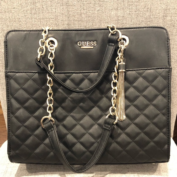 Guess Handbags - GUESS Elana Satchel Black Handbag